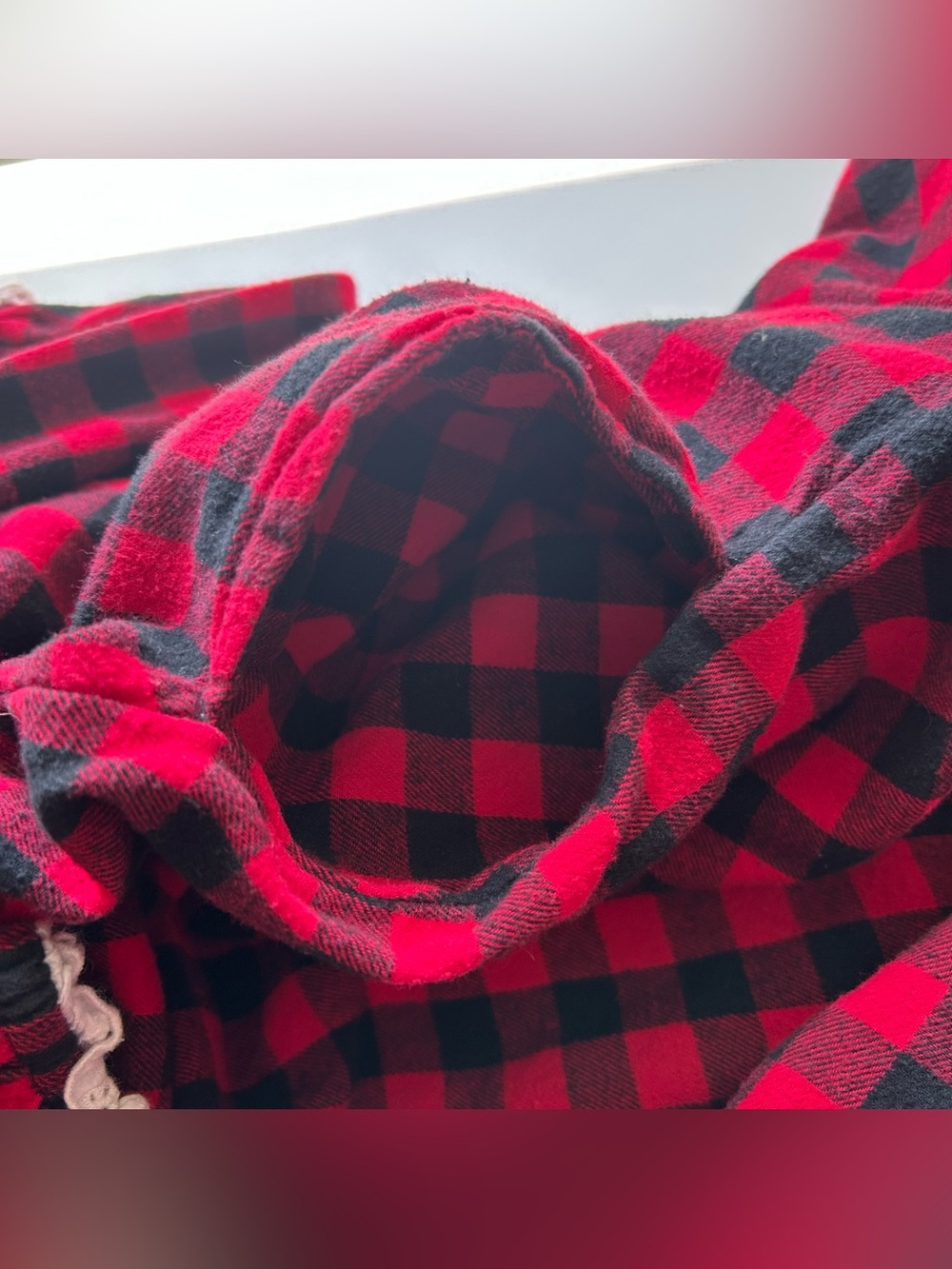 Vintage Lanz Of Salzburg Flannel Nightgown L Red Buffalo Plaid Granny Holiday - Picture 8 of 8